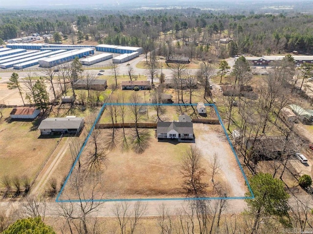 aerial view with a rural view