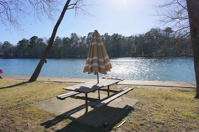 property view of water featuring a view of trees