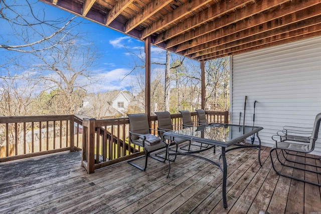 deck featuring outdoor dining space