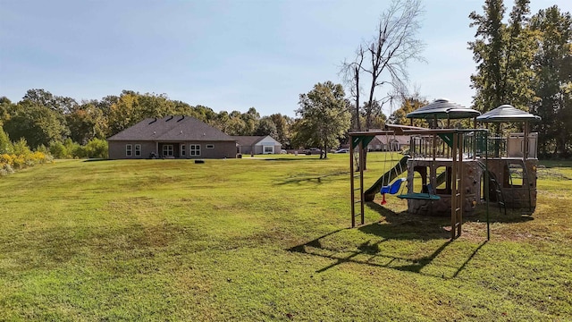 view of yard featuring a playground