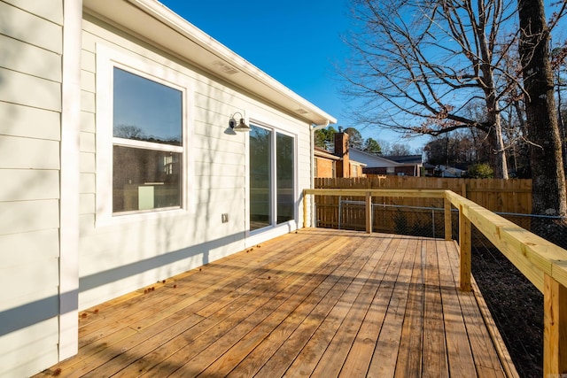 deck featuring fence