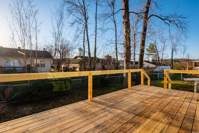 deck featuring a fenced backyard