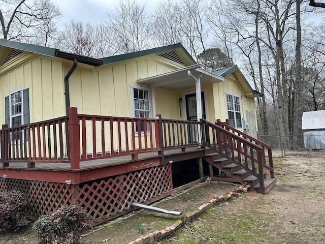 view of property exterior featuring fence