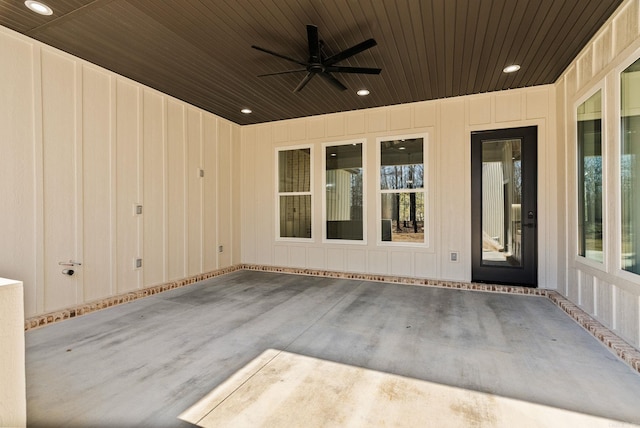 view of patio / terrace featuring a ceiling fan