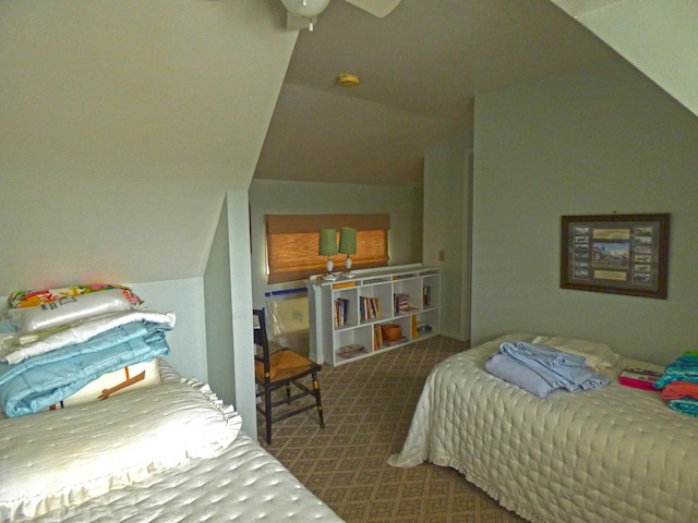 bedroom with vaulted ceiling