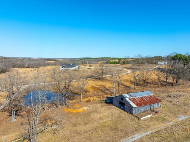 aerial view with a rural view