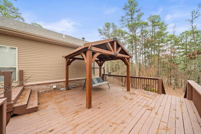 deck featuring a gazebo