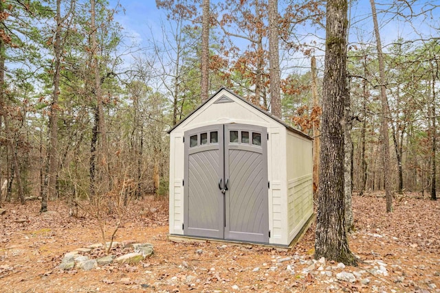 view of shed