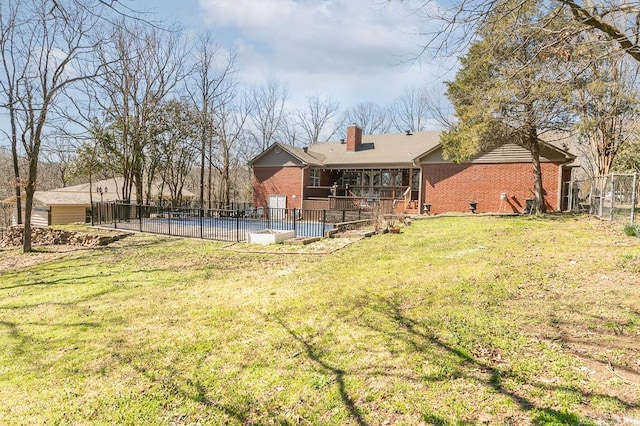 view of yard featuring a patio and fence