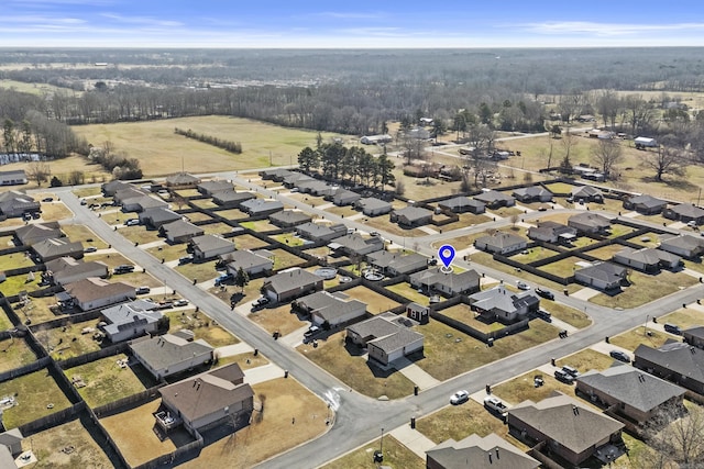 bird's eye view with a residential view