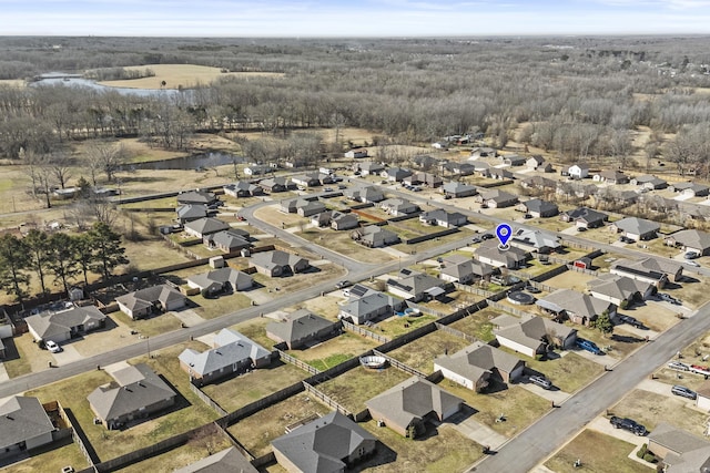 aerial view with a residential view