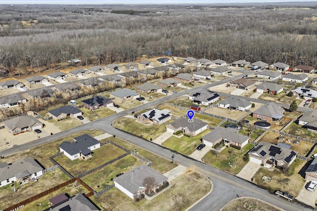 drone / aerial view with a residential view