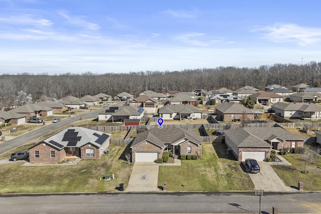 bird's eye view featuring a residential view