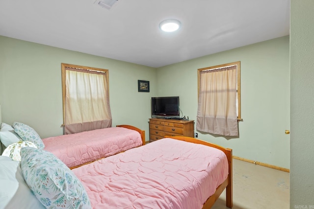 bedroom with visible vents