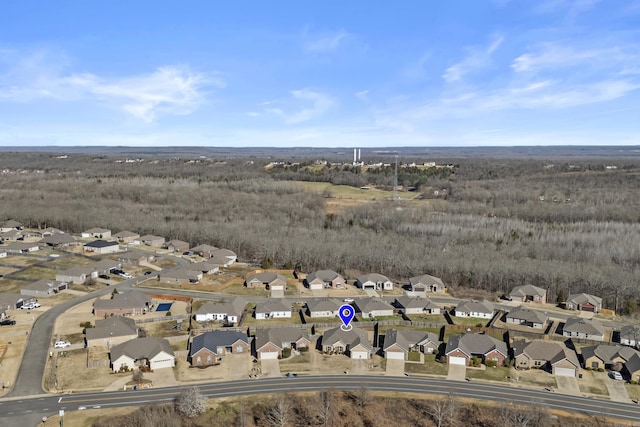 aerial view with a residential view