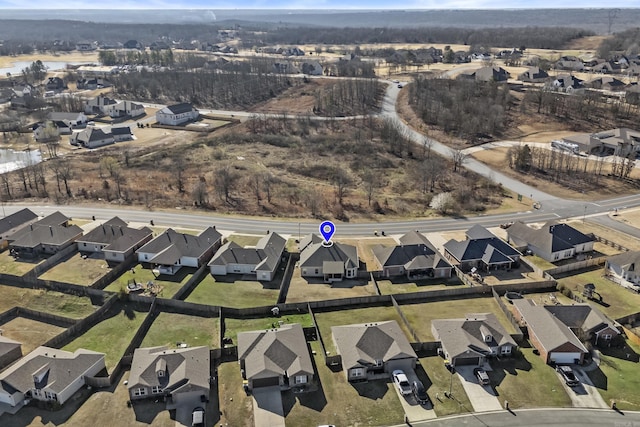 bird's eye view with a residential view