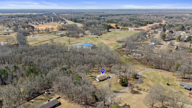 aerial view with a rural view