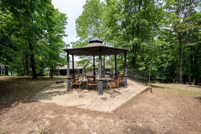 view of patio / terrace with a gazebo