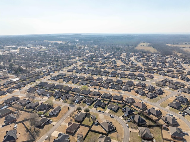 aerial view with a residential view