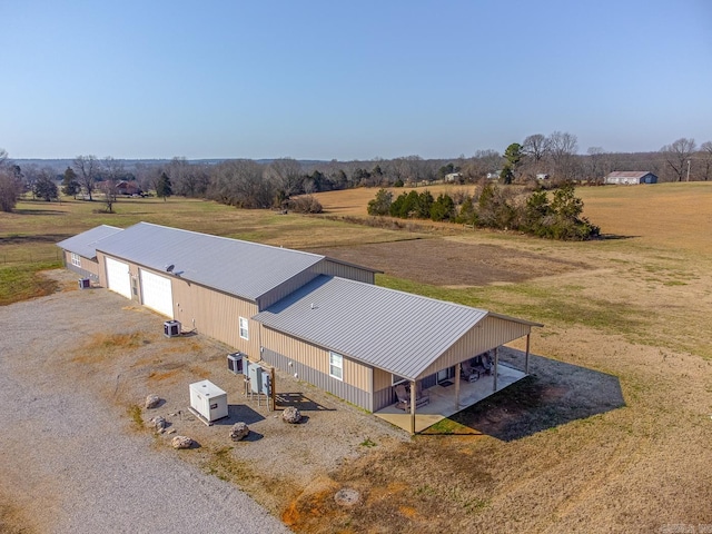 aerial view featuring a rural view