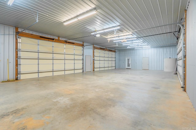 garage featuring metal wall