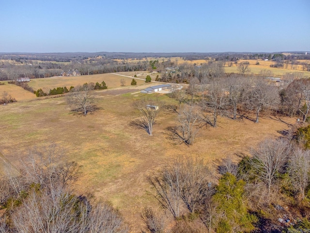 aerial view featuring a rural view