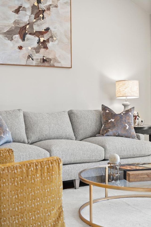 living area featuring carpet floors