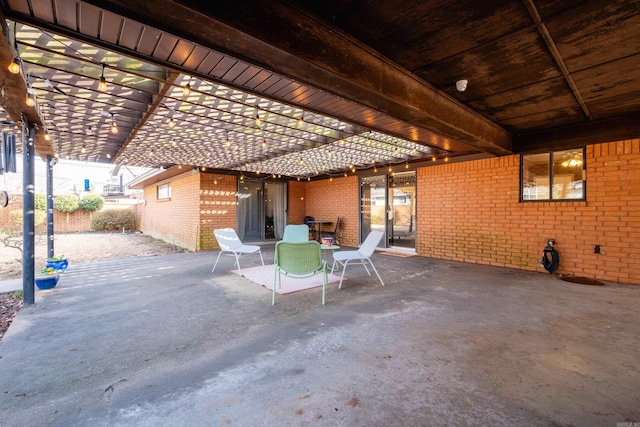 view of patio with a pergola