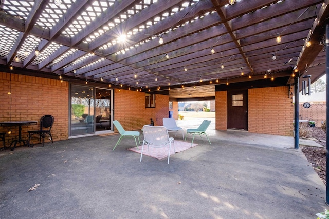 view of patio / terrace featuring a pergola