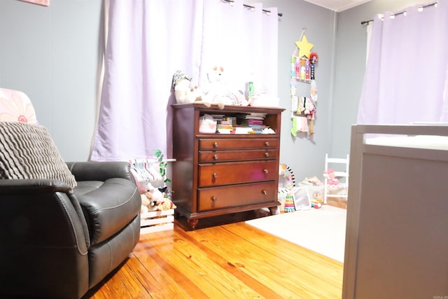 bedroom featuring light wood-type flooring