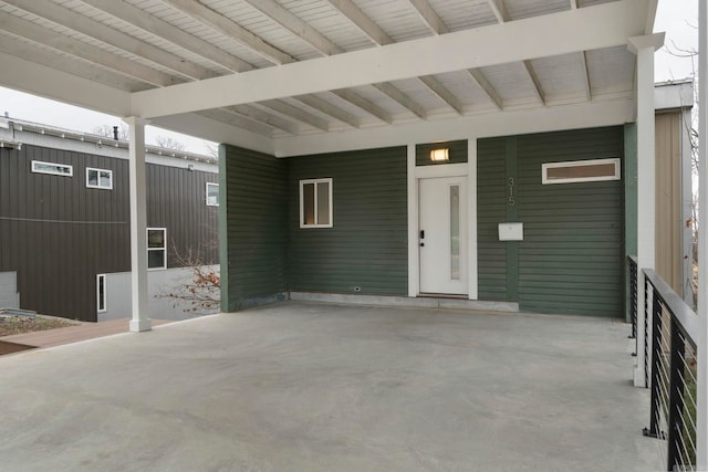 view of patio with an attached carport