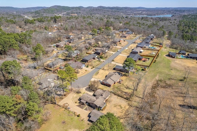 bird's eye view with a mountain view and a residential view