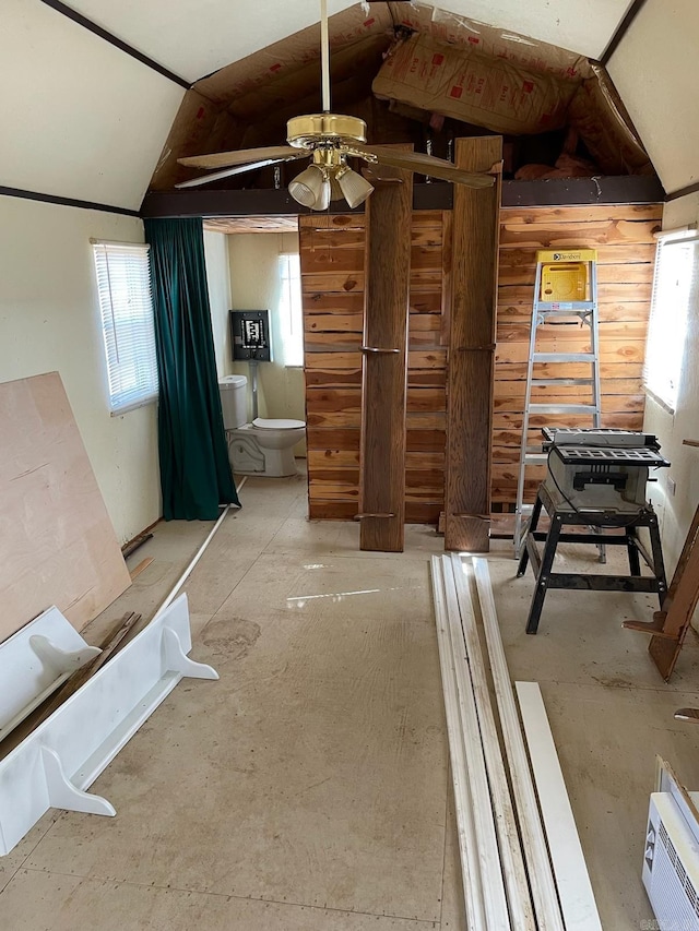 interior space featuring lofted ceiling