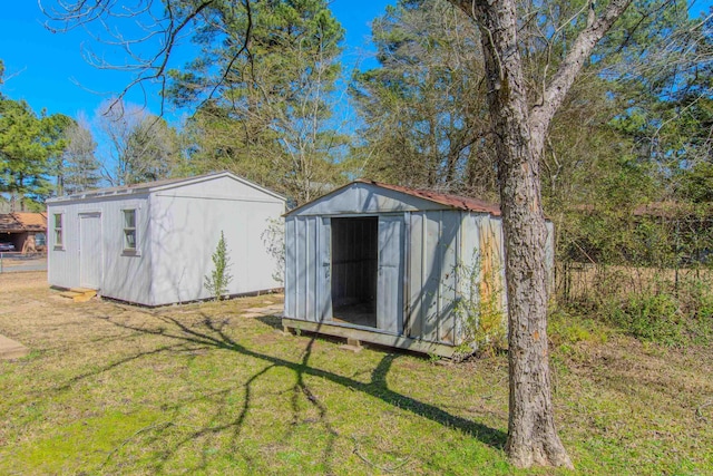 view of shed