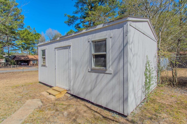 view of shed