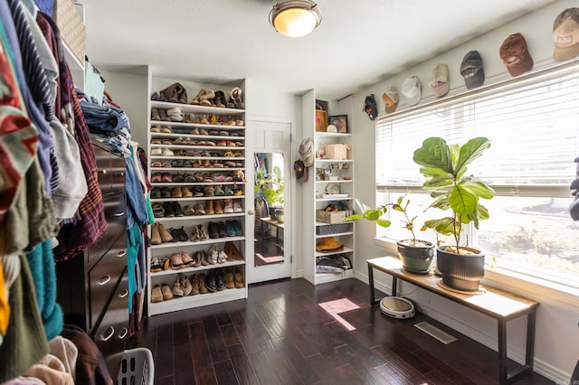 spacious closet with wood finished floors