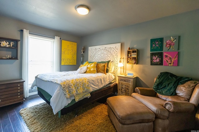 bedroom with wood finished floors