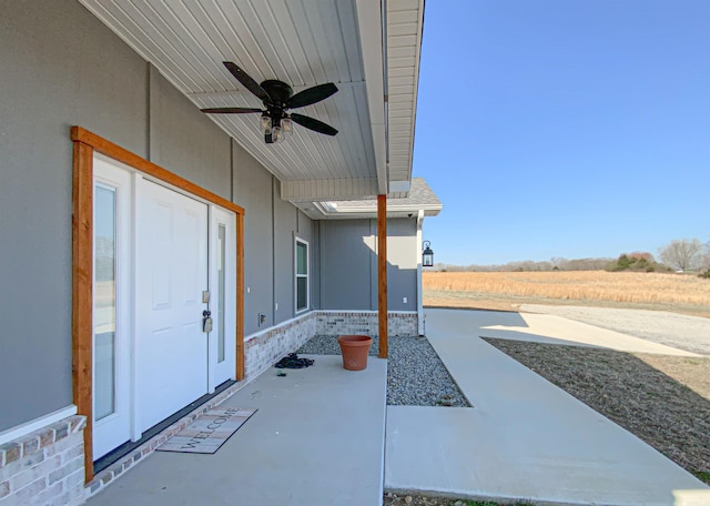 view of patio / terrace featuring a ceiling fan