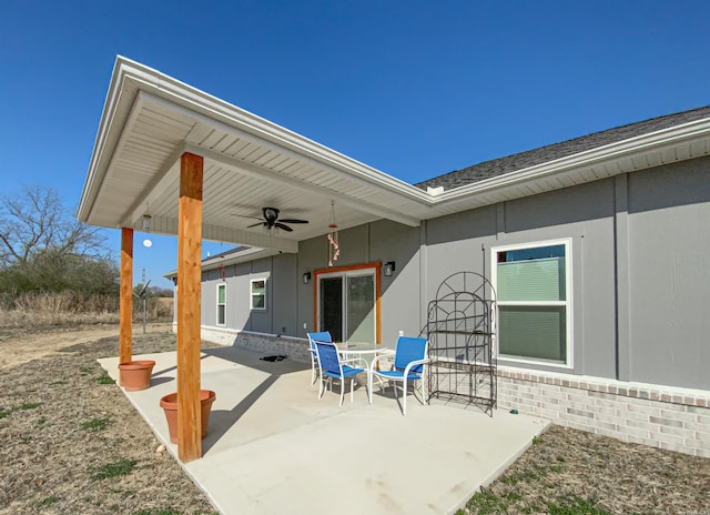 view of patio / terrace featuring a ceiling fan