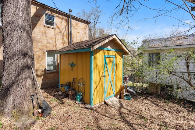 view of shed