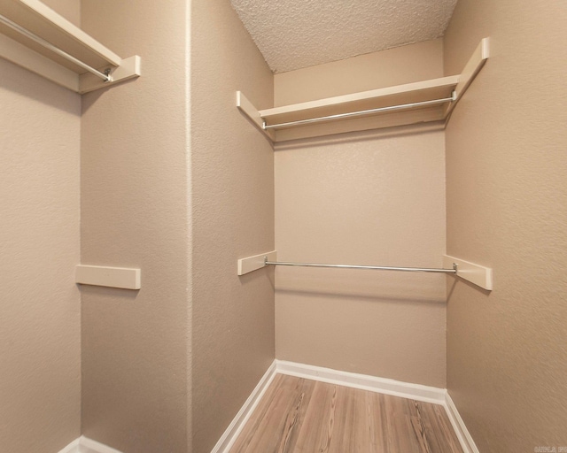 spacious closet with wood finished floors