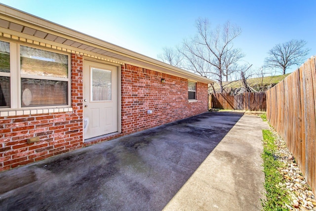 view of patio featuring a fenced backyard