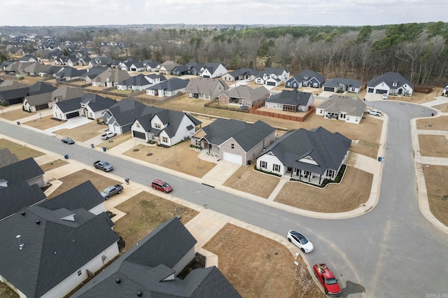 aerial view with a residential view