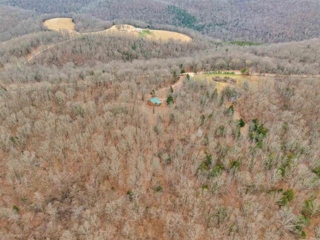 bird's eye view featuring a forest view