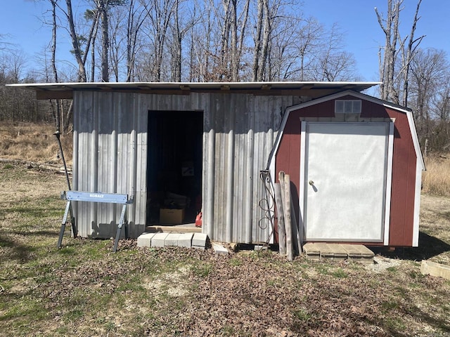 view of shed