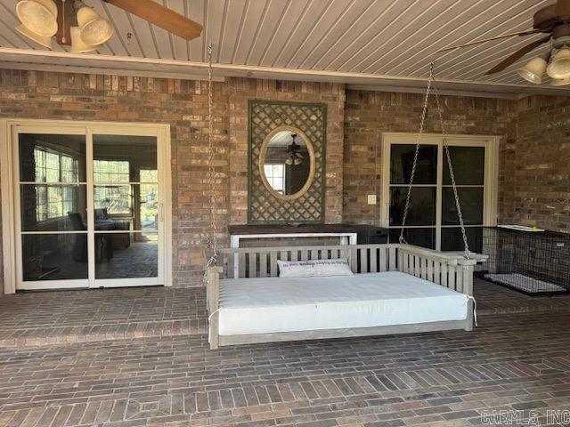 view of patio with a ceiling fan