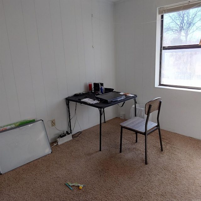 office area with carpet floors