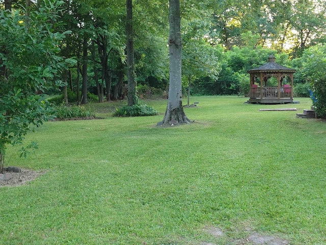 view of yard featuring a gazebo