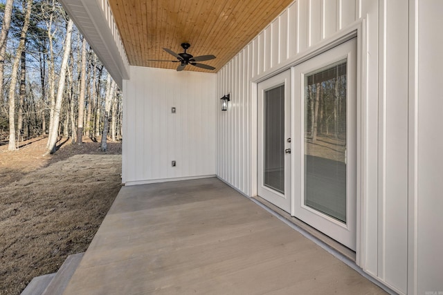 view of patio / terrace with ceiling fan