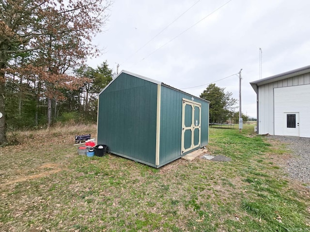 view of shed